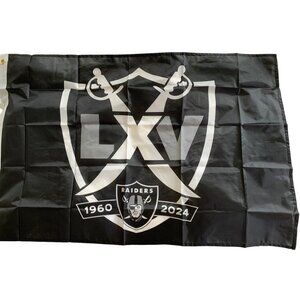 NFL Las Vegas Raiders 1960-2024 Flag 36"x24" 65th Aniversary Box Seat Swag RGG10
